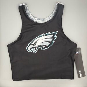 NWT Certo Philadelphia Eagles Black & Gray Camo Crop Tank Top/ Midi Bra, Size S